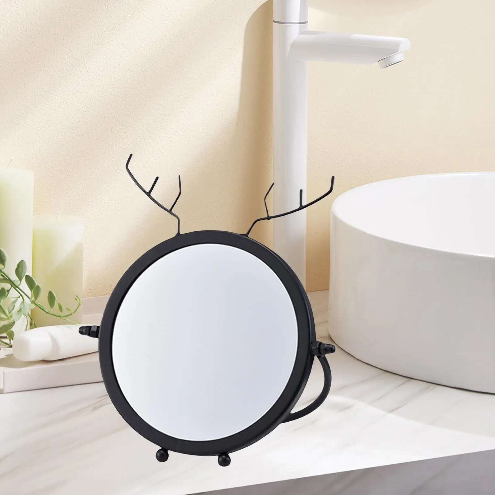 Desktop Makeup Mirror Table Mirror Decoration for Bedroom Bathroom