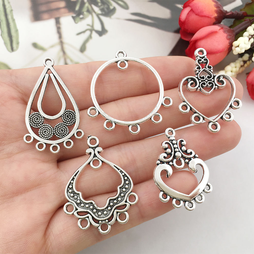 20PCS Retro Ethnische Hängenden Kopf Ohrringe Stecker Für Schmuck Machen Armband Halskette Verbindung Link DIY Zubehör Liefert – Detail 14