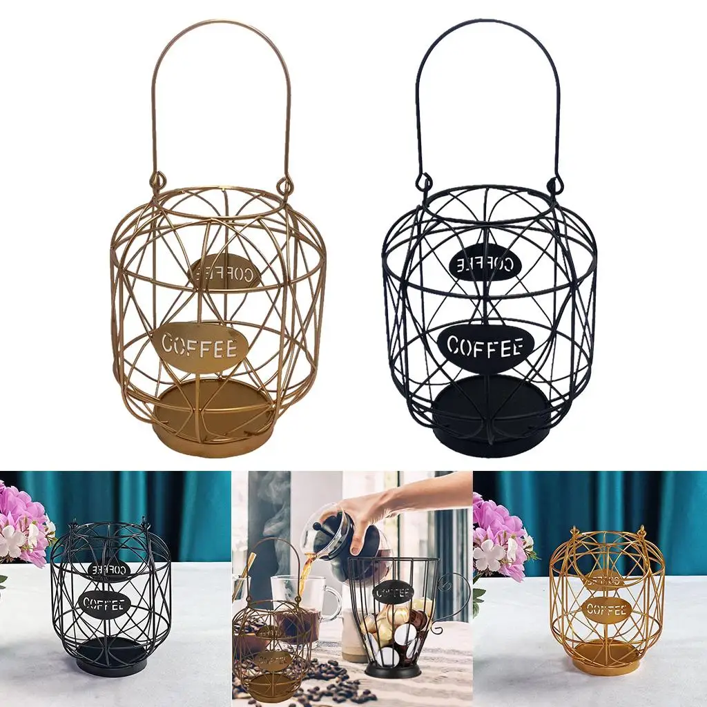 Large Capacity Coffee Pod Holders Kitchen Capsule Storage Basket Tea Bags Organizer Cage Stand Display