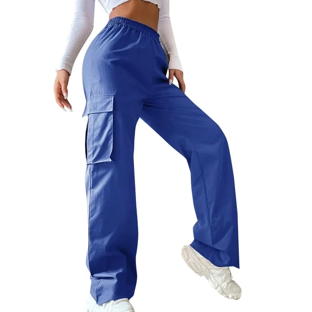 Clearance RYRJJ Womens Y2K Cargo Shorts Solid Retro Hight Waist Drawstring  Elastic Pocket Joggers Short Sweatpant Pants Streetwear(Light Blue,XXL)