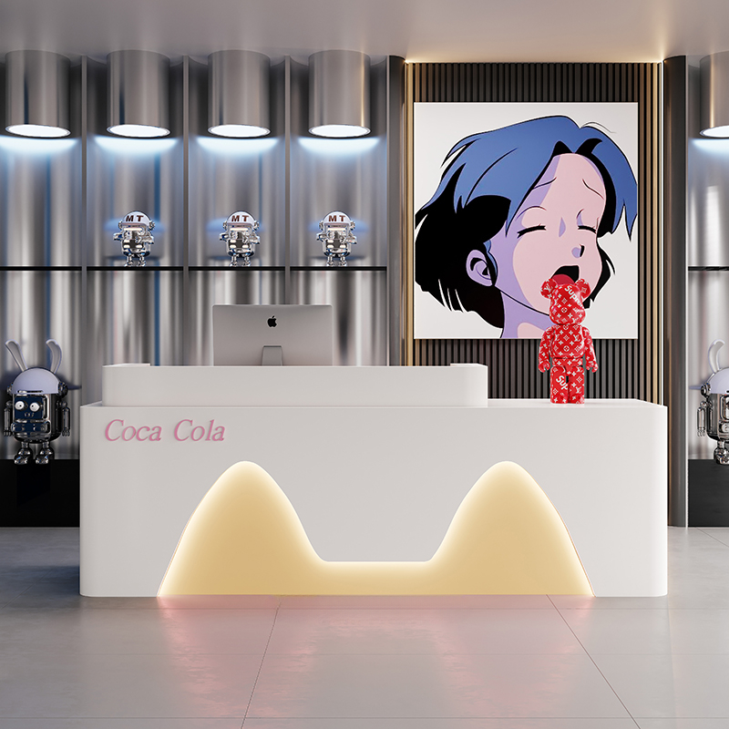 Description Picture 5 of itemExecutive White Reception Desk Drawers Desktop Computer Writing Reception Desk Service Scrivania Per Cameretta Salon Furniture