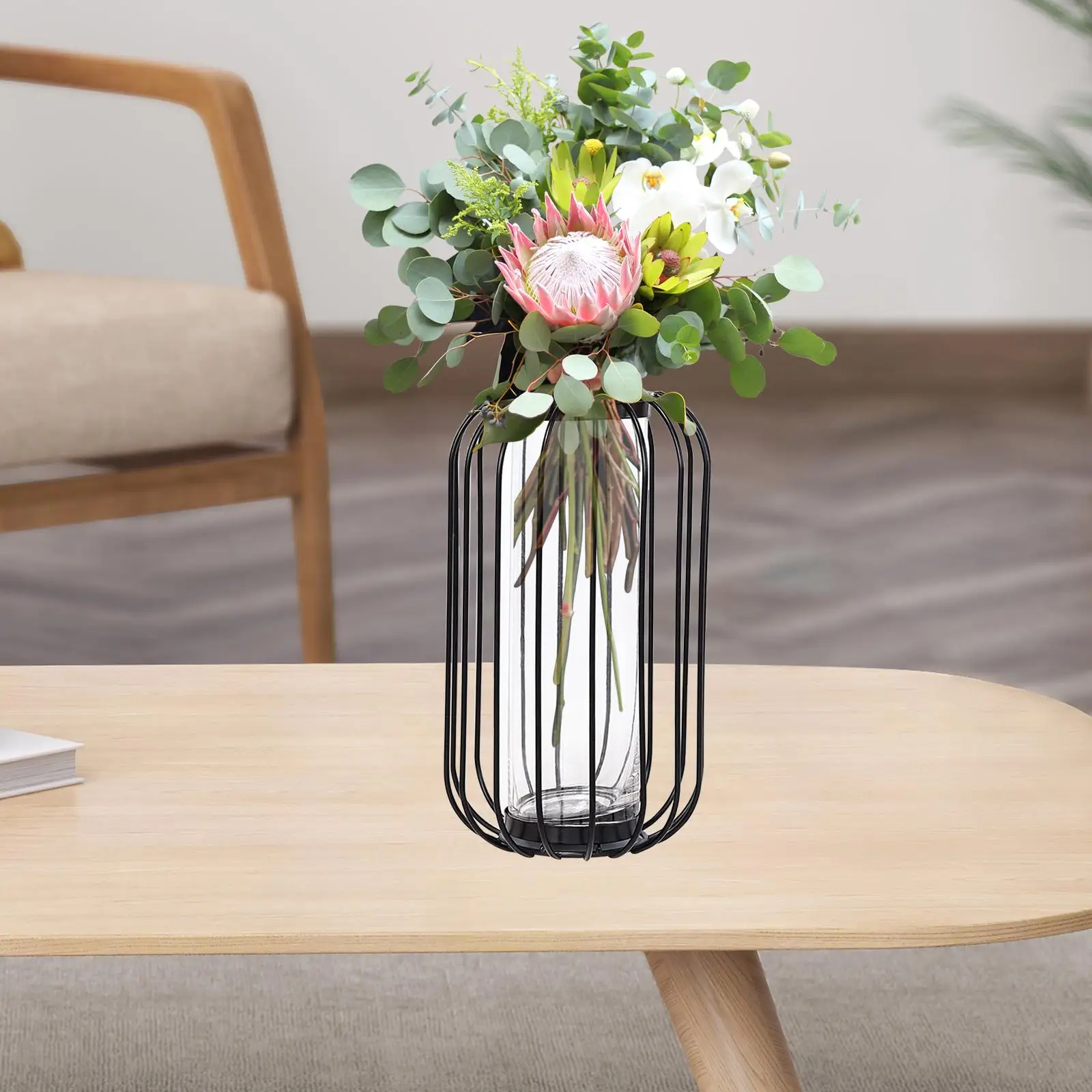Nordic Flower Vase Glass Hydroponic Holder Desktop for Home Wedding Decor