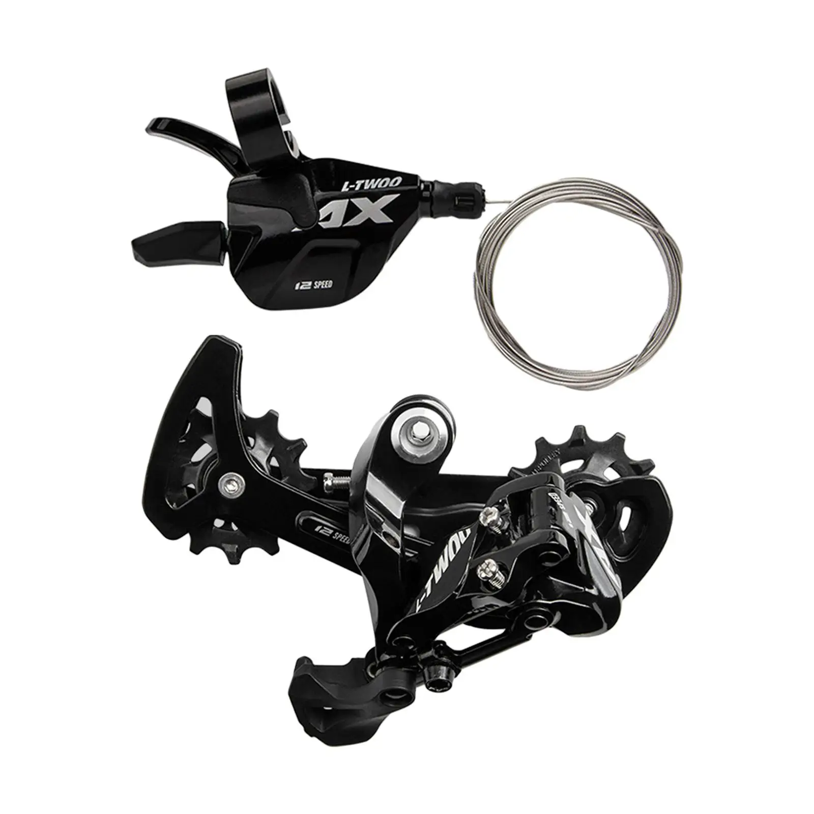 Mountain Bike Bicycle Rear Derailleur Long Cage 12 Speed Direct Mount Aluminum Alloy + Right Shifter Lever Transmission Kit