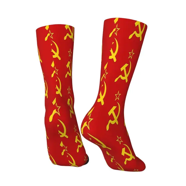 USSR-calcetines térmicos de invierno para hombre, medias de fútbol  personalizadas, martillo y hoz, CCCP, retro, bandera rusa y soviética -  AliExpress