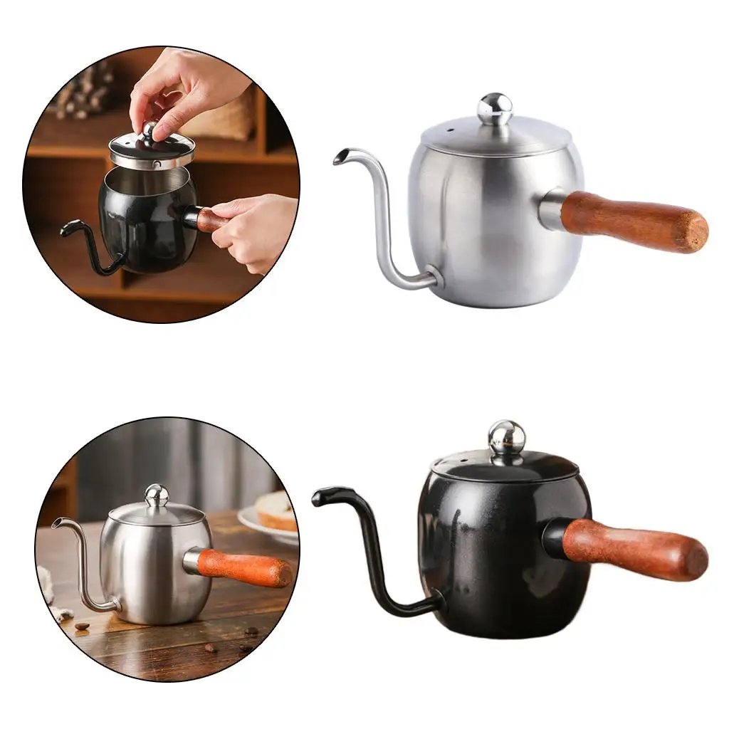  Coffee Kettle, Gooseneck Kettle Stainless Steel Spout,top coffee and tea Pot Support and 500ML