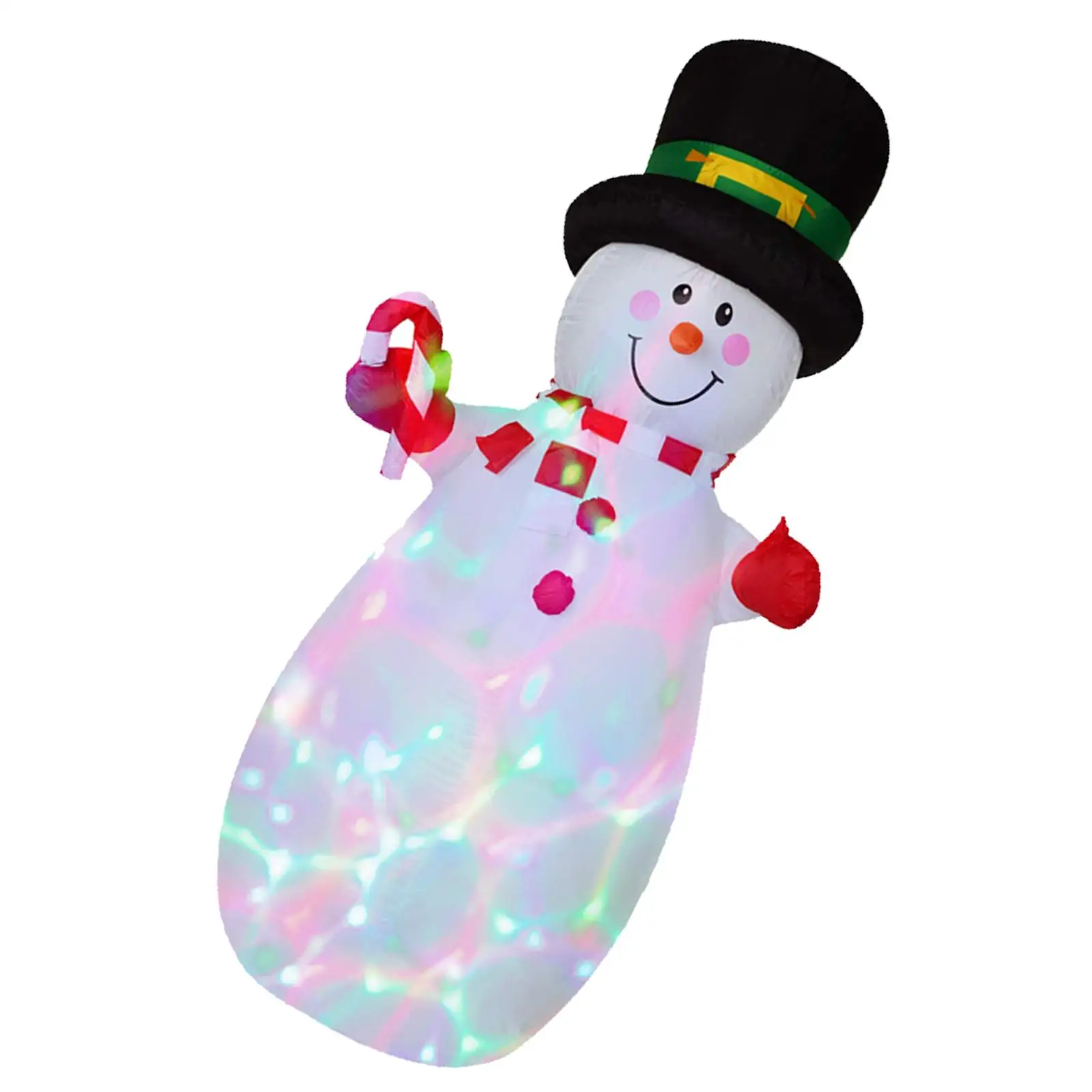 1.8 Meters Xmas Inflatable Snowman with Lights Holiday Inflatable Snowman Ornament for Party Lawn Home Garden Patio