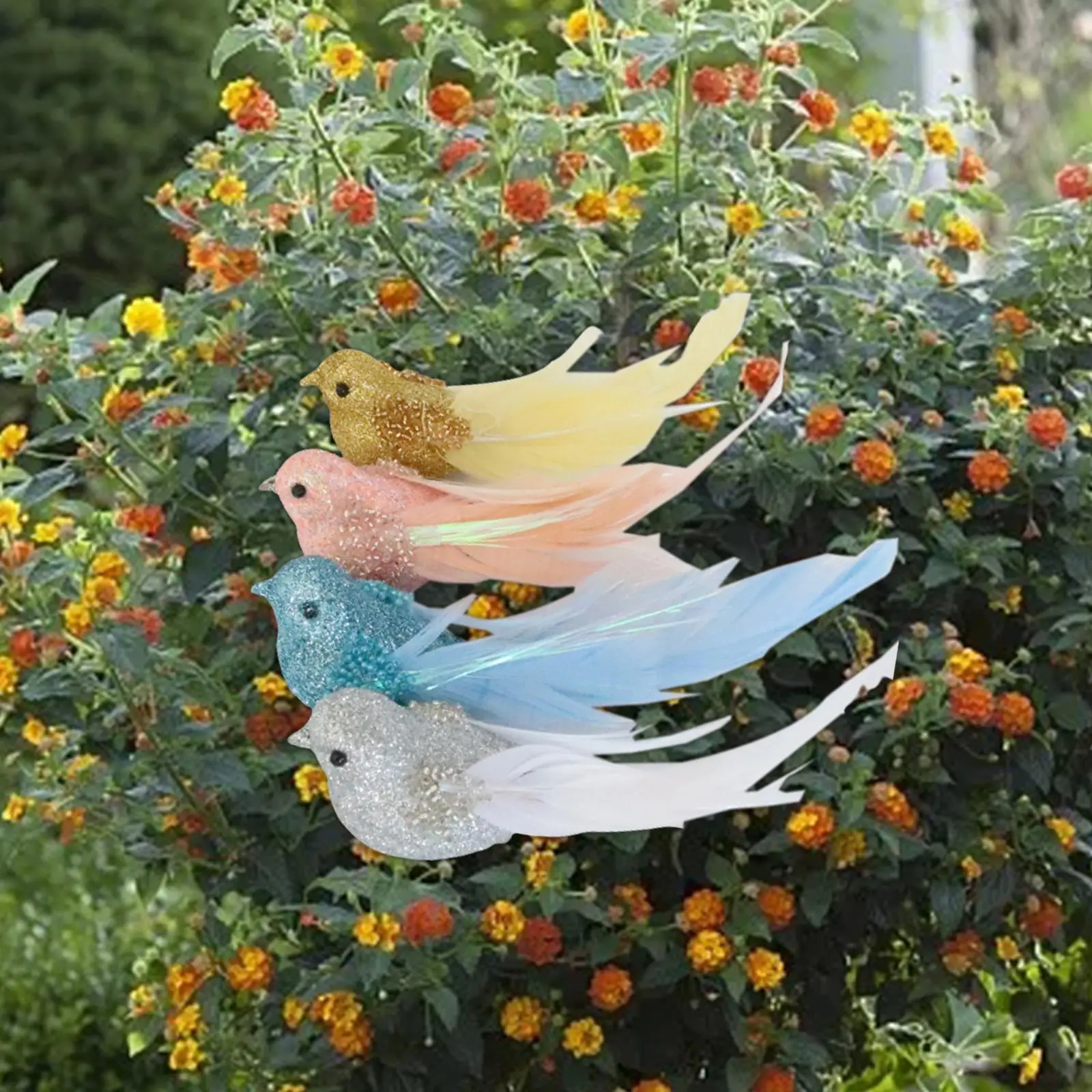 4 Pieces Simulation Foam Birds Fake Parrot Parrot Figure Artificial Birds for Garden Window Floral Arrangement DIY Crafts Home