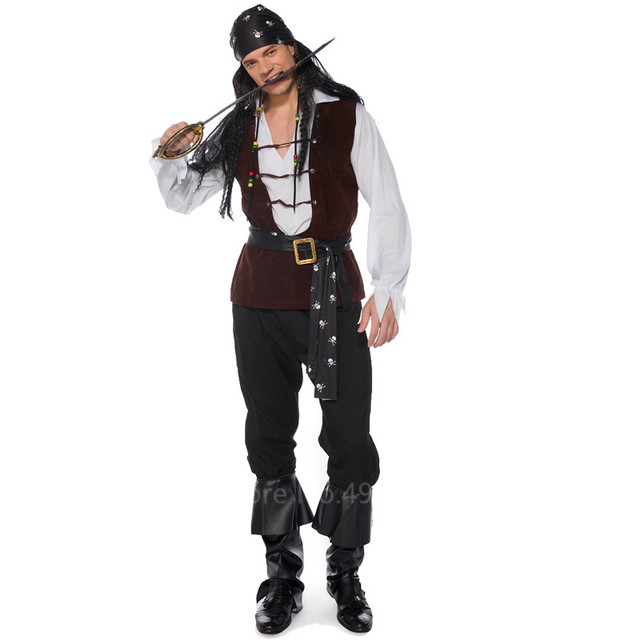 Costumi da capitano pirata uomini adulti Costume da pirata Set Cosplay per  le donne festa di Halloween pirati vestire carnevale Plus Size Fancy