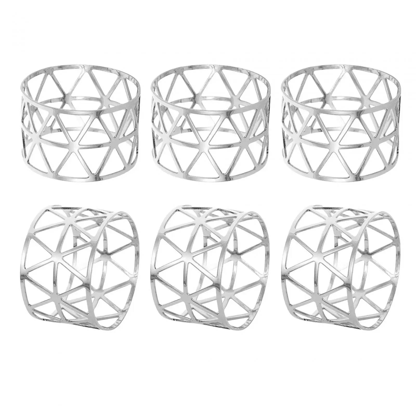 6x Napkin Rings Cloth Napkin Holders Decorative Metal Table Setting Napkin Rings
