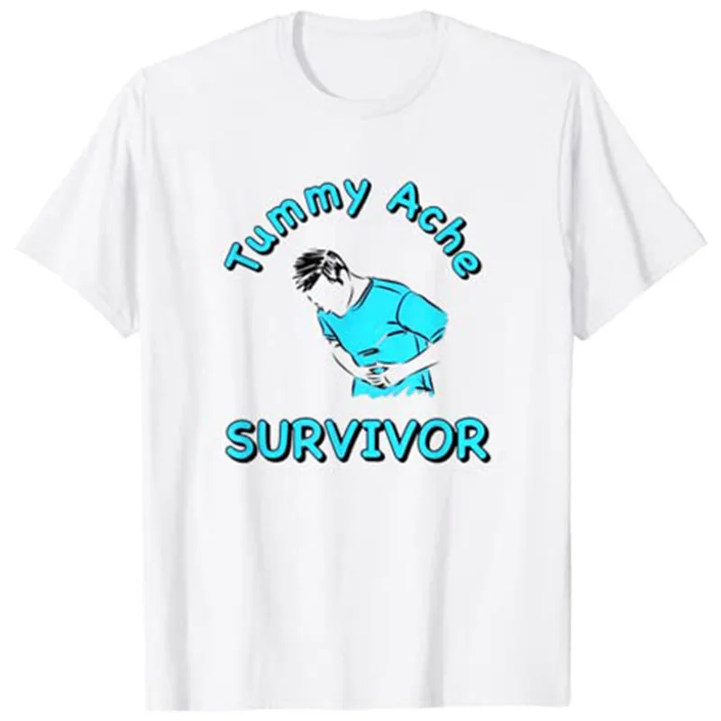Funny Tummy Ache Survivor Quote Valentines Day for Men Women T-Shirt Aesthetic Clothes Graphic Tee Tops Gifts graphic tees women