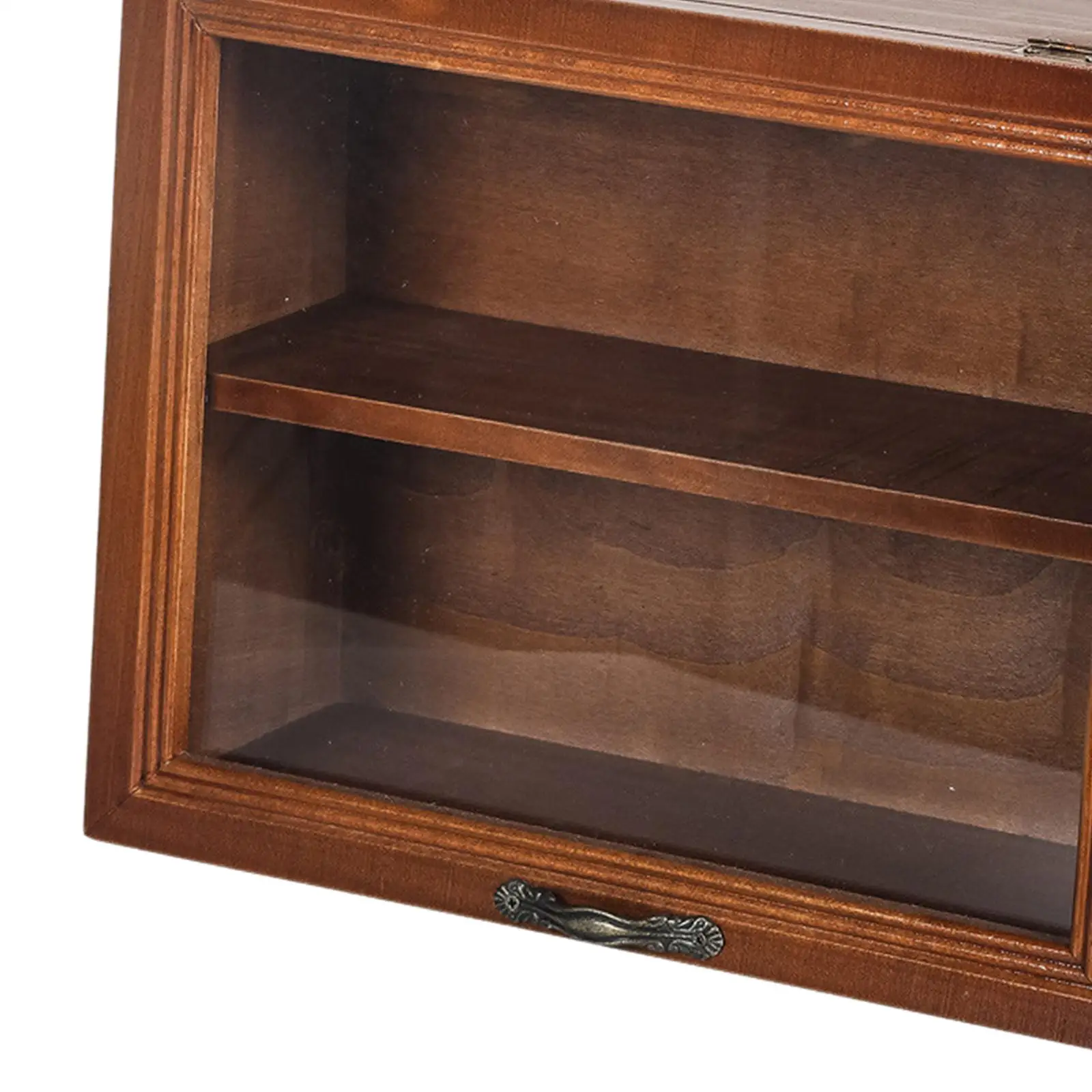 Wooden Desktop Storage Cabinet Rack Organizer for Action Figures Dorm Vanity