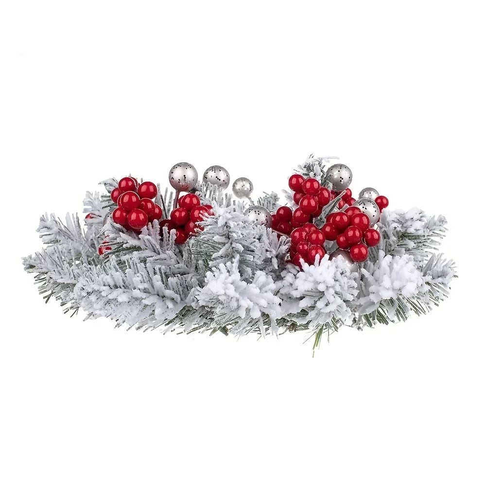 1 piece, Christmas candle wreath, table top candlestick wreath decoration, Christmas holiday decorations, home decoration