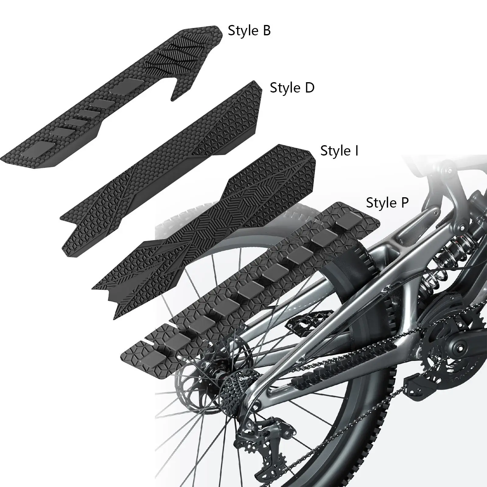 Bike Chainstay Protector, Silicone Material Guard for Chain Sticker, Bicycle Frame Paster Protective Pad, Wear Resistant