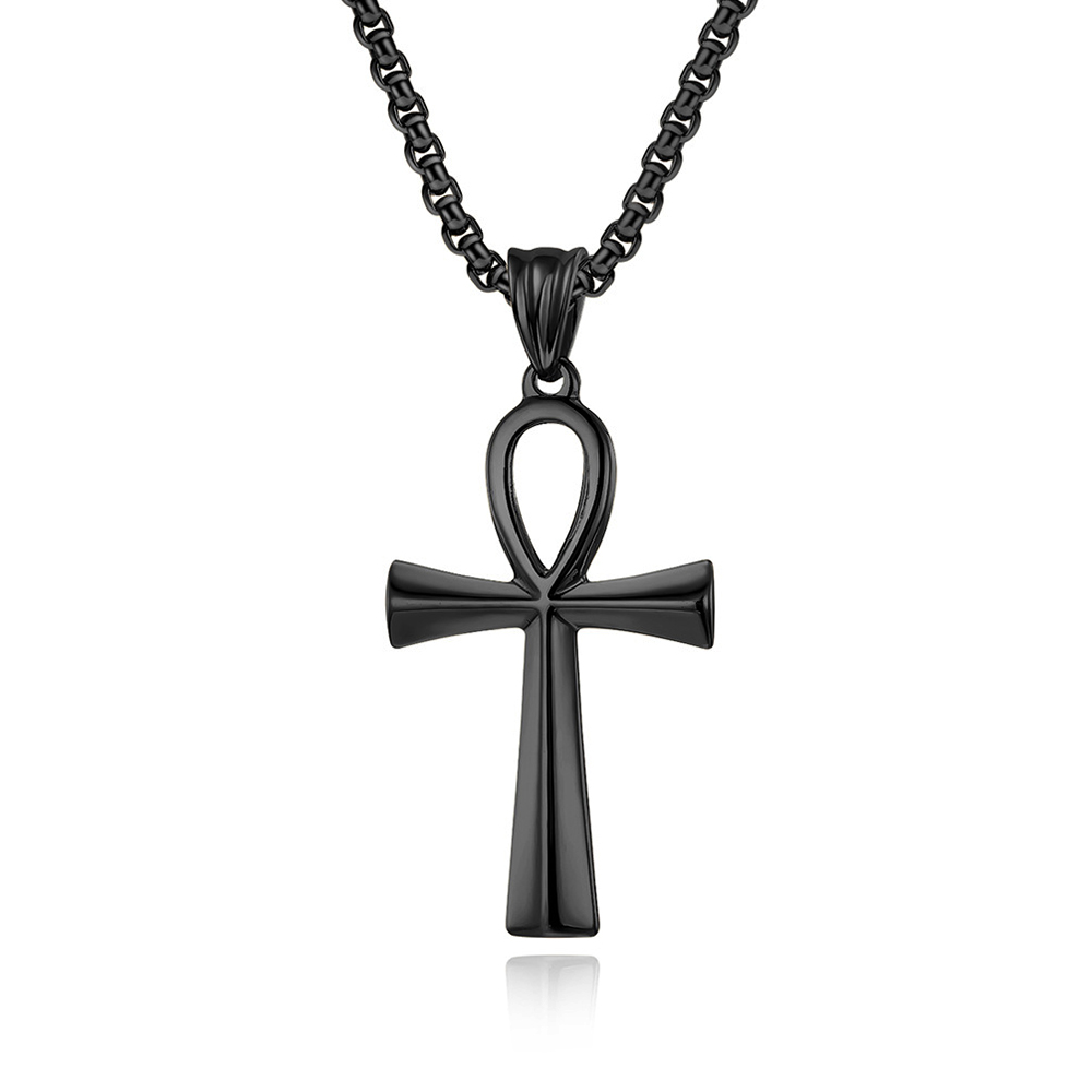 Klassische Einfache Ägyptischen Ankh Kreuz Halsketten Für Männer Frauen Edelstahl Symbol des Lebens Kreuz Anhänger Amulett Schmuck Geschenke – Detail 11