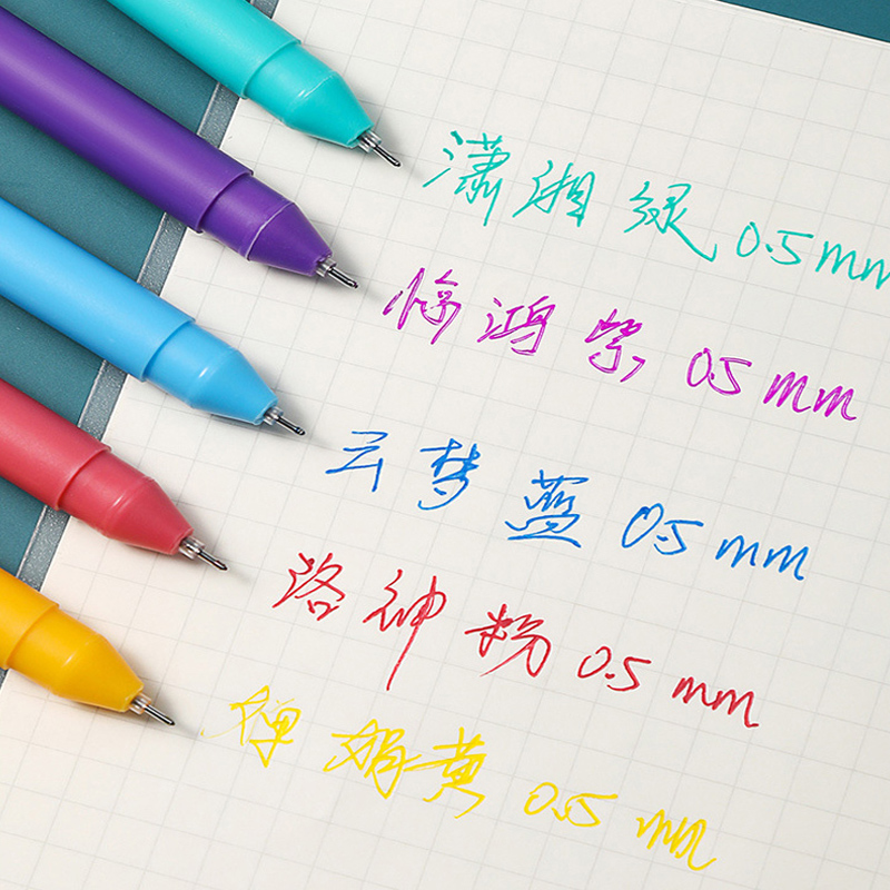30 Farben Bunte Gelstifte Kawaii Push-Zeichen-Stifte Handkonto Journal Japan Niedliche Press-Gelstifte 0,5 mm Schule Büromaterial – Detail 6