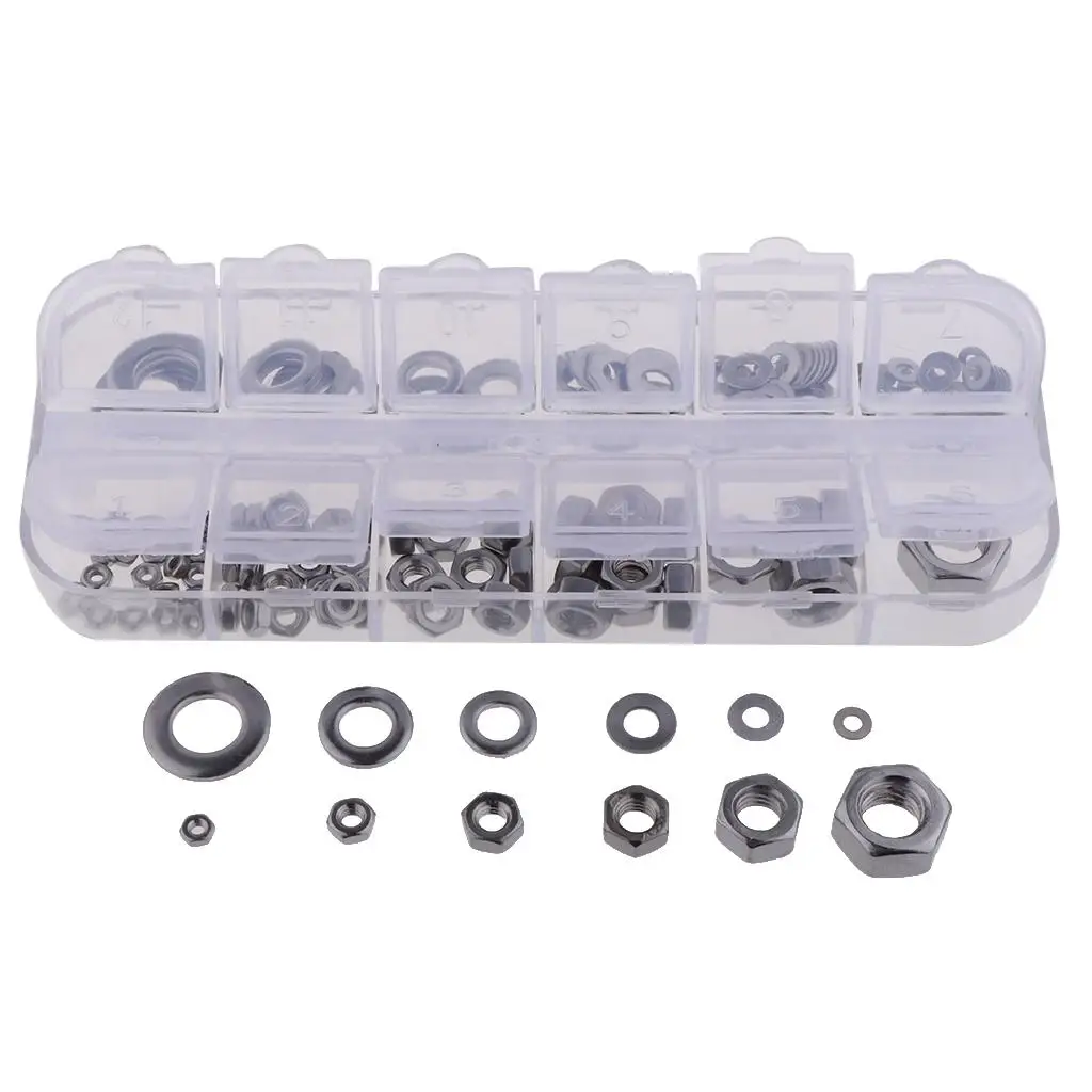 137PCSM2,M3,,M5,M6,M8 Hex Nuts Flat Washer  with Storage Box