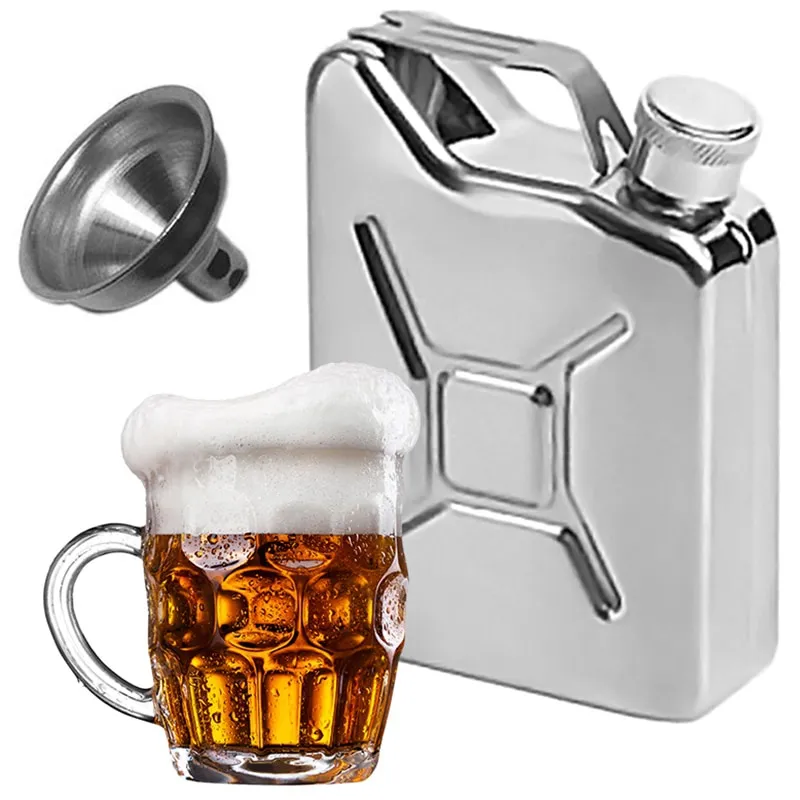Description Picture 2 of item5Oz Hip Flask with Funnel Portable Whisky Wine Pot Creative Stainless Steel Flagon for Liquor Personalized Men Gift