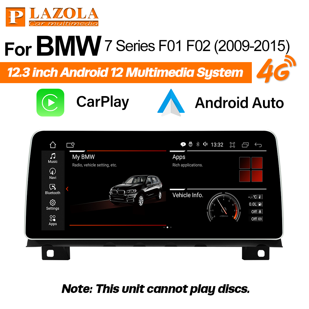 Android 12 CarPlay Android авто для BMW Серия 7 Автомобильный мультимедийный  экран 12,3 дюймов F01 F02 аудио стерео IPS экран PLAZOLA | AliExpress