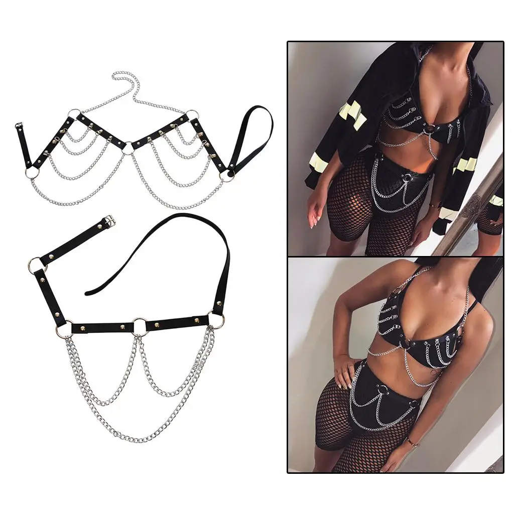 Fashion Body Chain Harness Set Jewelry Tassel Bra Thong Kit Bikini for Girls