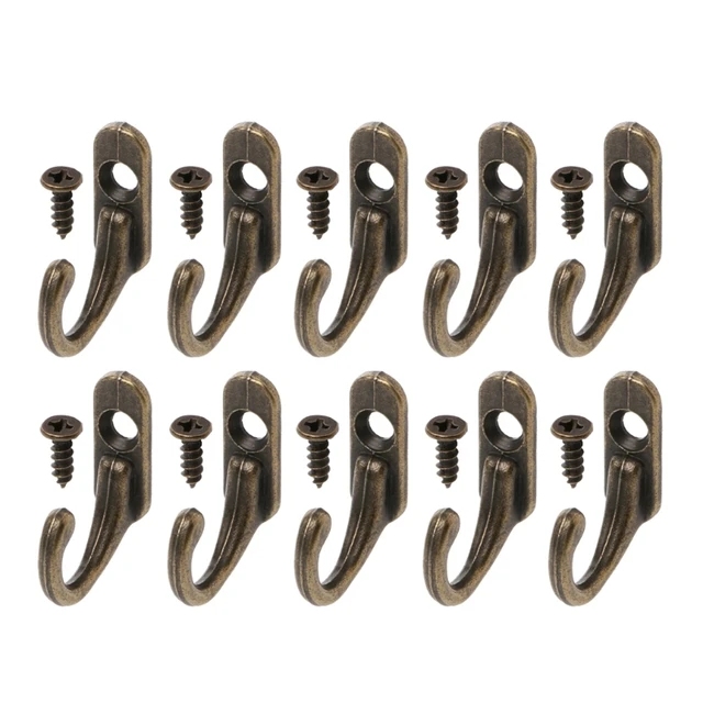 Zinc Alloy Vintage Black Silver Gold Small Hooks With Screws Wall Hangers  Kitchen Bathroom Key Towel Hat Coat Bag Hooks - AliExpress