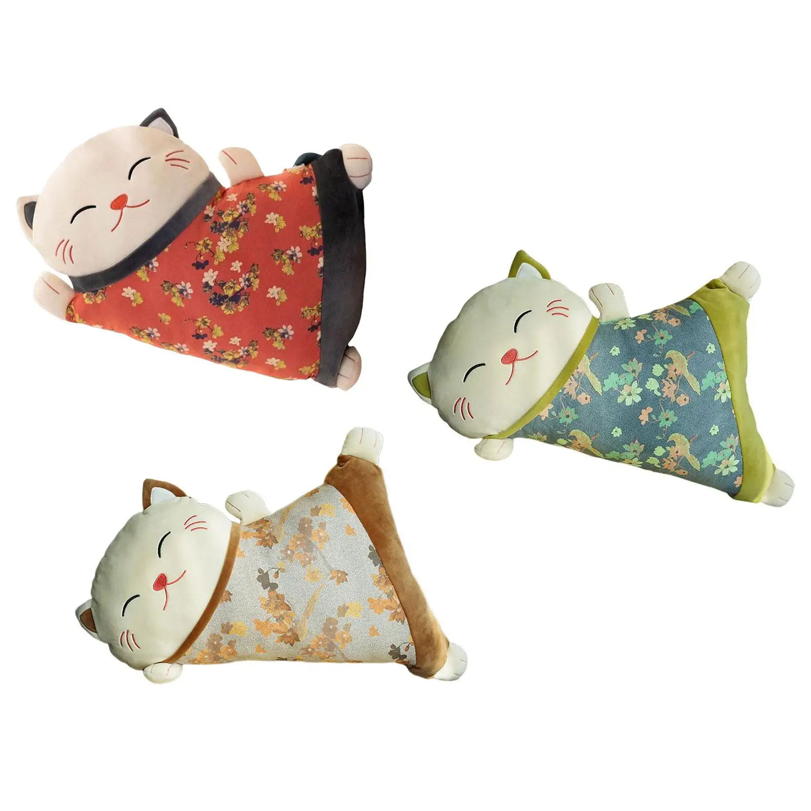 Lucky Cat Pillow Washable Soft Support Cushion for Birthday Gift Car