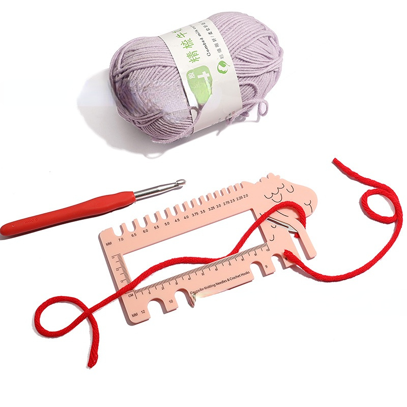 DIY Schafe Kopf Gauge mit Schere Nähen Stricken Nadeln Gauge Häkelnadel Lineal Messen Gauge US UK Kanada Größe Nähwerkzeuge – Detail 2
