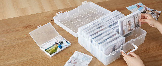 Lifewit Photo Storage Box 4x6 Photo Case 18 Inner Photo Keeper Clear Photo  Boxes Storage Plastic Photo Organizer Craft Storage Box for Seeds Cards  Pictures Stamps with 1 Sheet Label Sticker