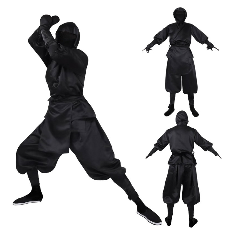 Déguisement Ninja Kimono à Capuche Noir Adulte – photo 5