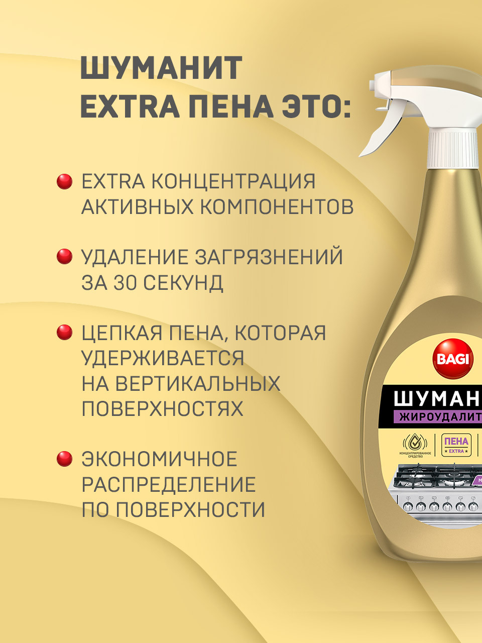 Bagi Шуманит жироудалитель Extra пена, 400 мл