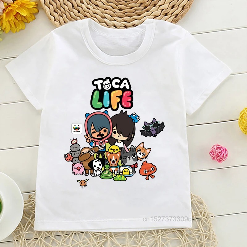 Title 3, New Toca Life World Print Kids Cotton T-shirt B...