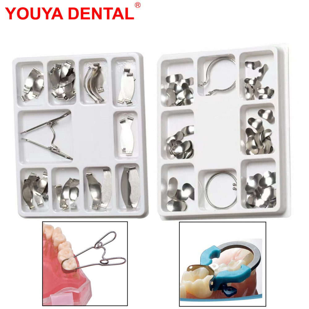 Best of 100pcs / box Dental Matrix Band System Dental Sectional Contoured Matrices Metal Full Kit Dentistry Ring Spring Clip Dentist Tools Reviews & Tips