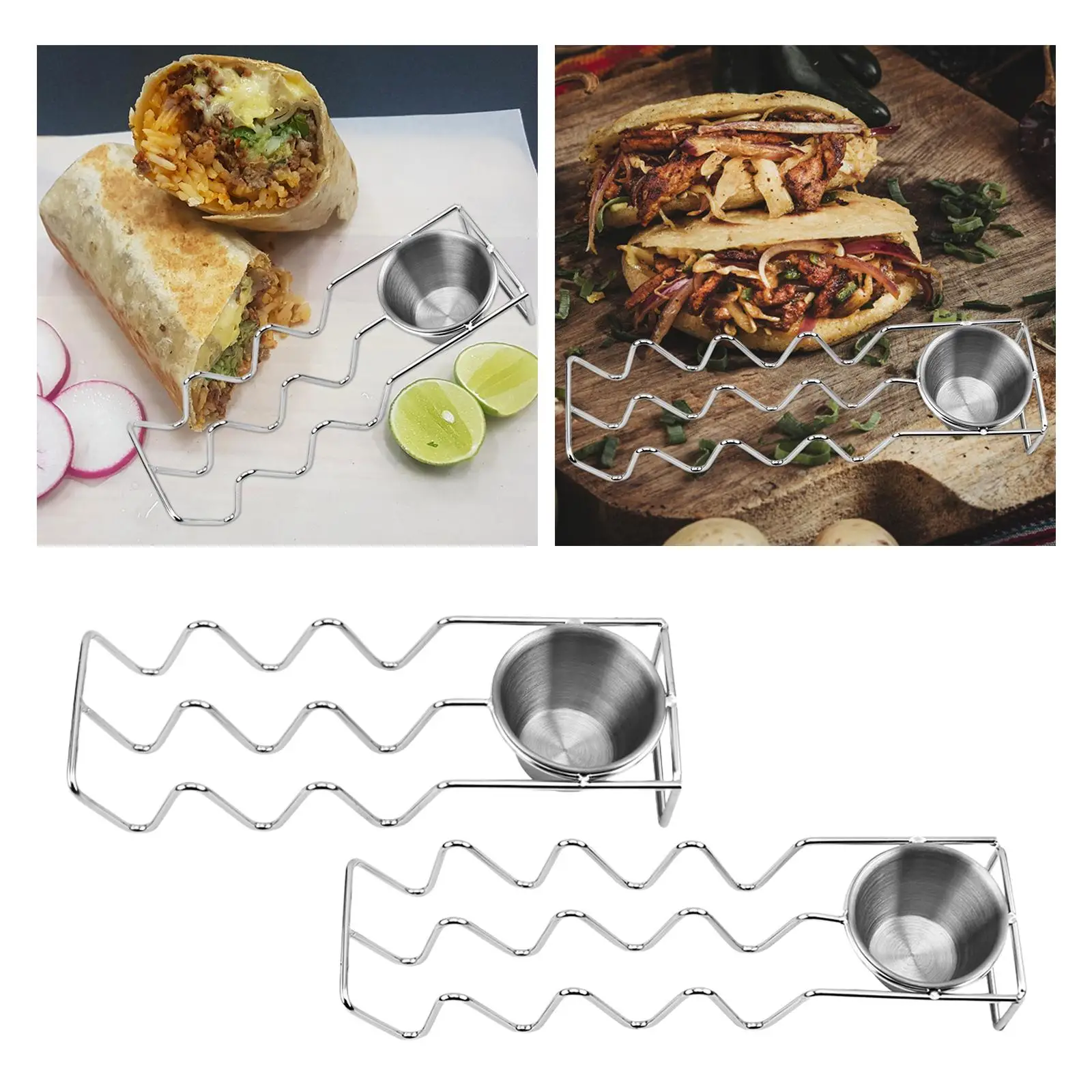 Taco Holder Stand Taco Tray Plates Taco Display Rack Pancake Rack Taco Shell Holder Stand for Kitchen Cafe Home Restaurant