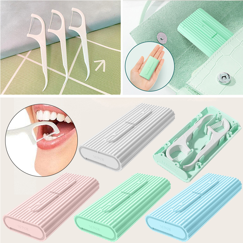 Best of Portable Plastic Teeth Flosser Automatic Storage Box Floss Pick Dispenser Convenient Practical Great For Traveling Camping Reviews & Tips