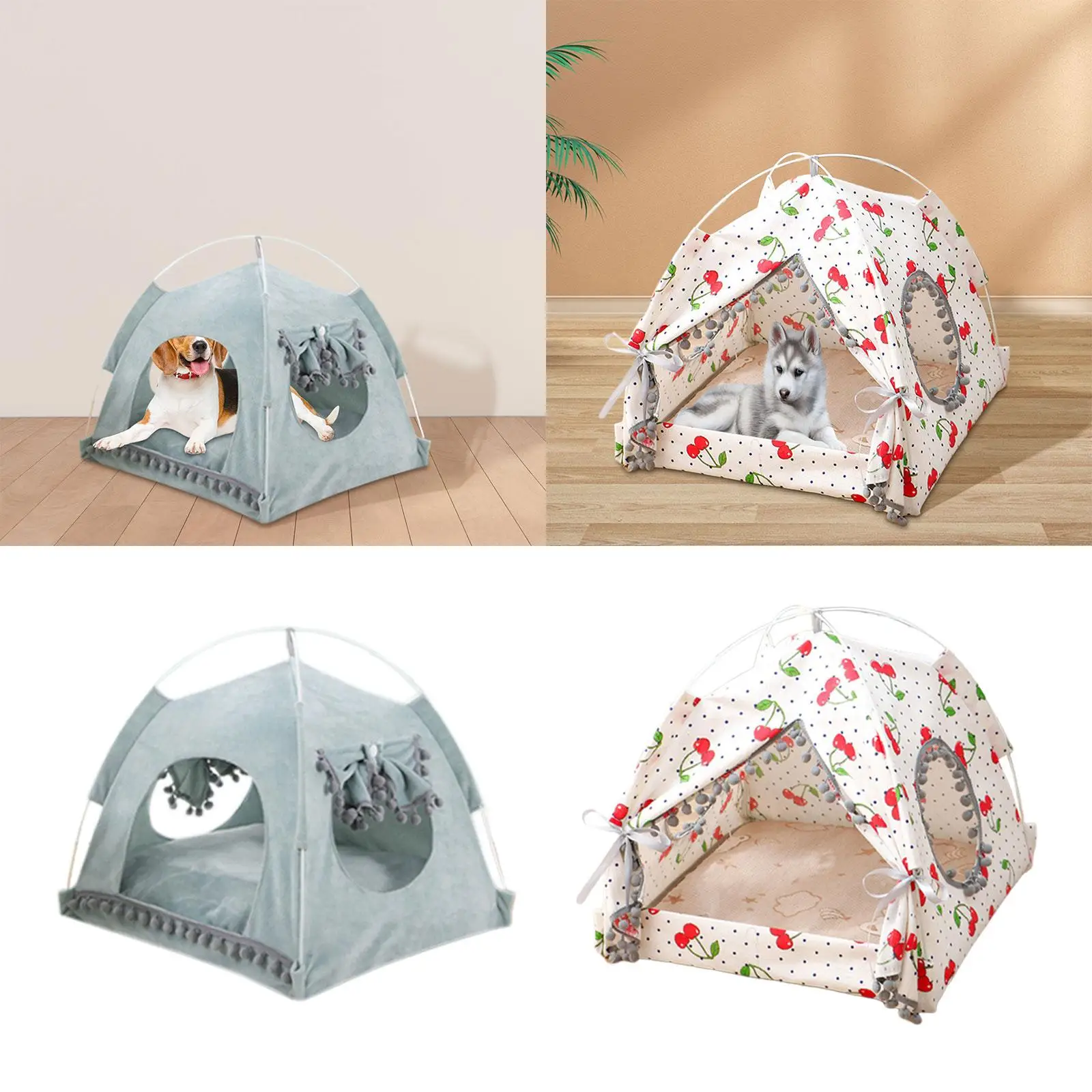 Cat House Lightweight with Cushion Pet Bed Dog House Hideout