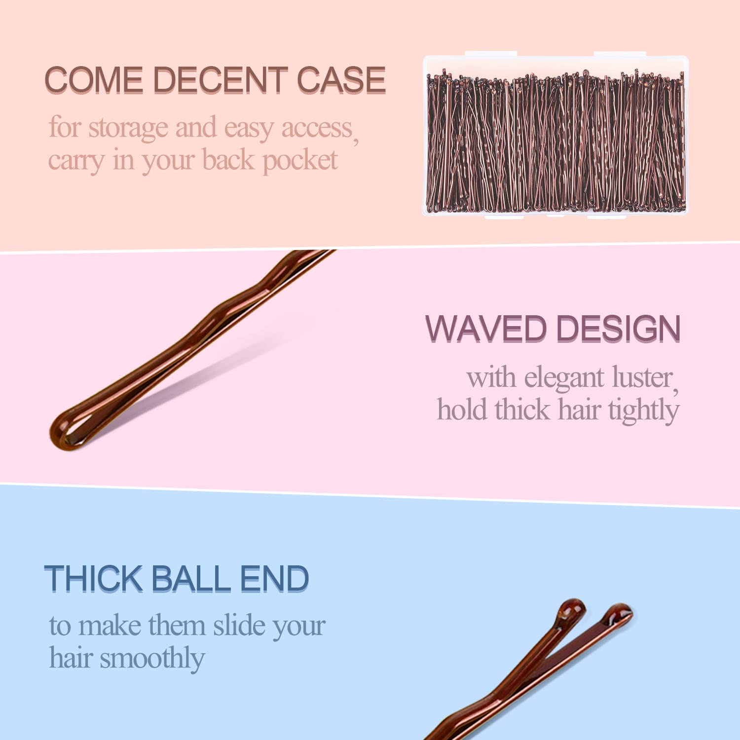 Best of 50 Packs Large Bobby Pins Brown 6CM Jumbo Hair Pins Brown Long Bobby Pins For Thick Hair For Women Girls Reviews & Tips - Image 3