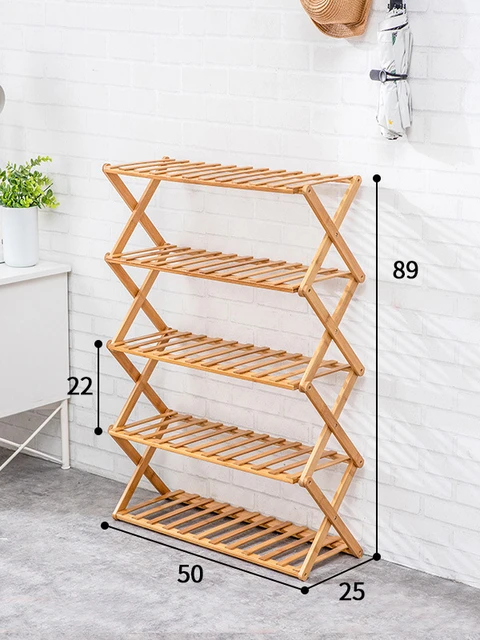 2/3/4/5/6-Tier scarpiera Storage Organizer scaffale per scarpe da ingresso Bamboo  pieghevole scarpiera autoportante - AliExpress