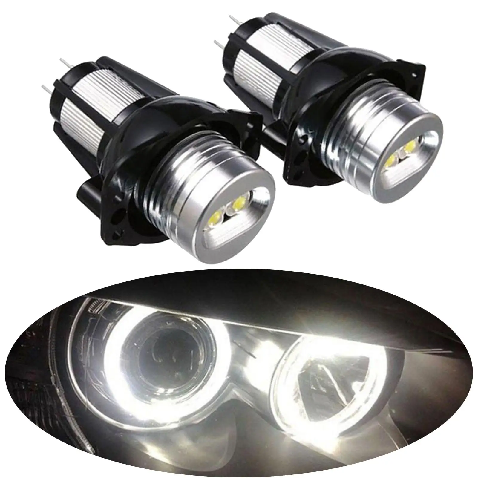 2 Piece LED High Power Angel Eyes Light Bulb 12W 12V Compatible with  E90 E91 05-08