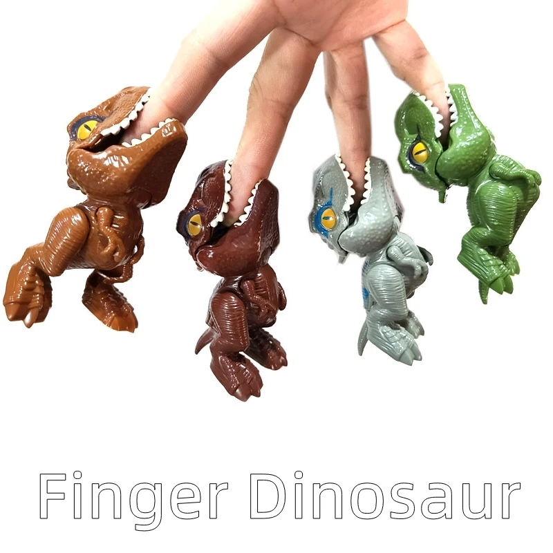 Jurassic parmak dinozor Triceratops Tyranno saurus modeli oyuncak çocuklar için yaratıcı parmak ısırma dinozor interaktif oyuncak çocuk hediye