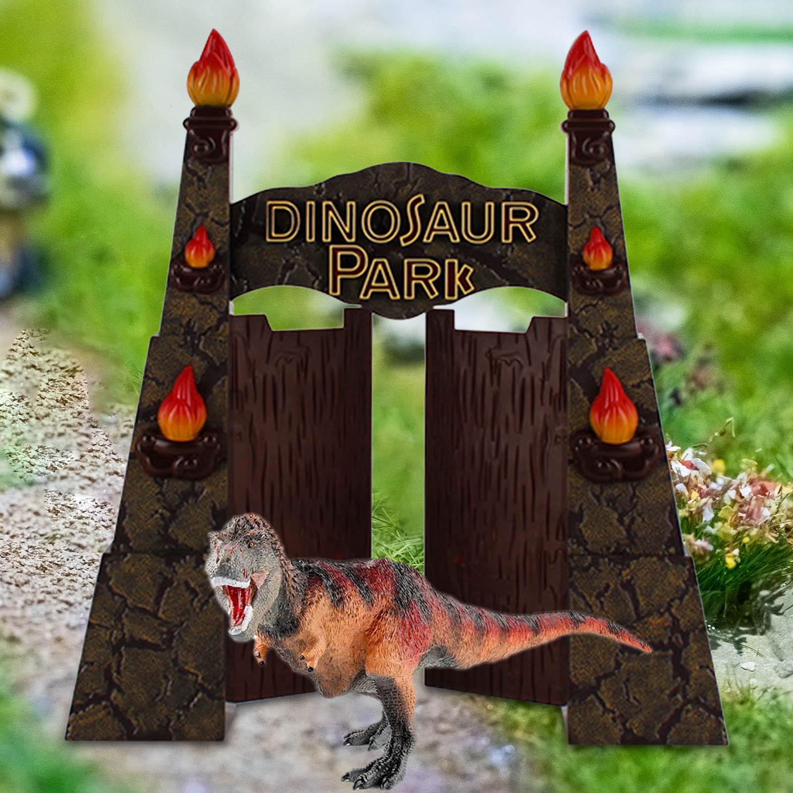 Dinosaur Park Fittings Sculpture Ornament Durable Gift Backdrop Model DIY Gate Frame for Kids Birthday Adventure Party