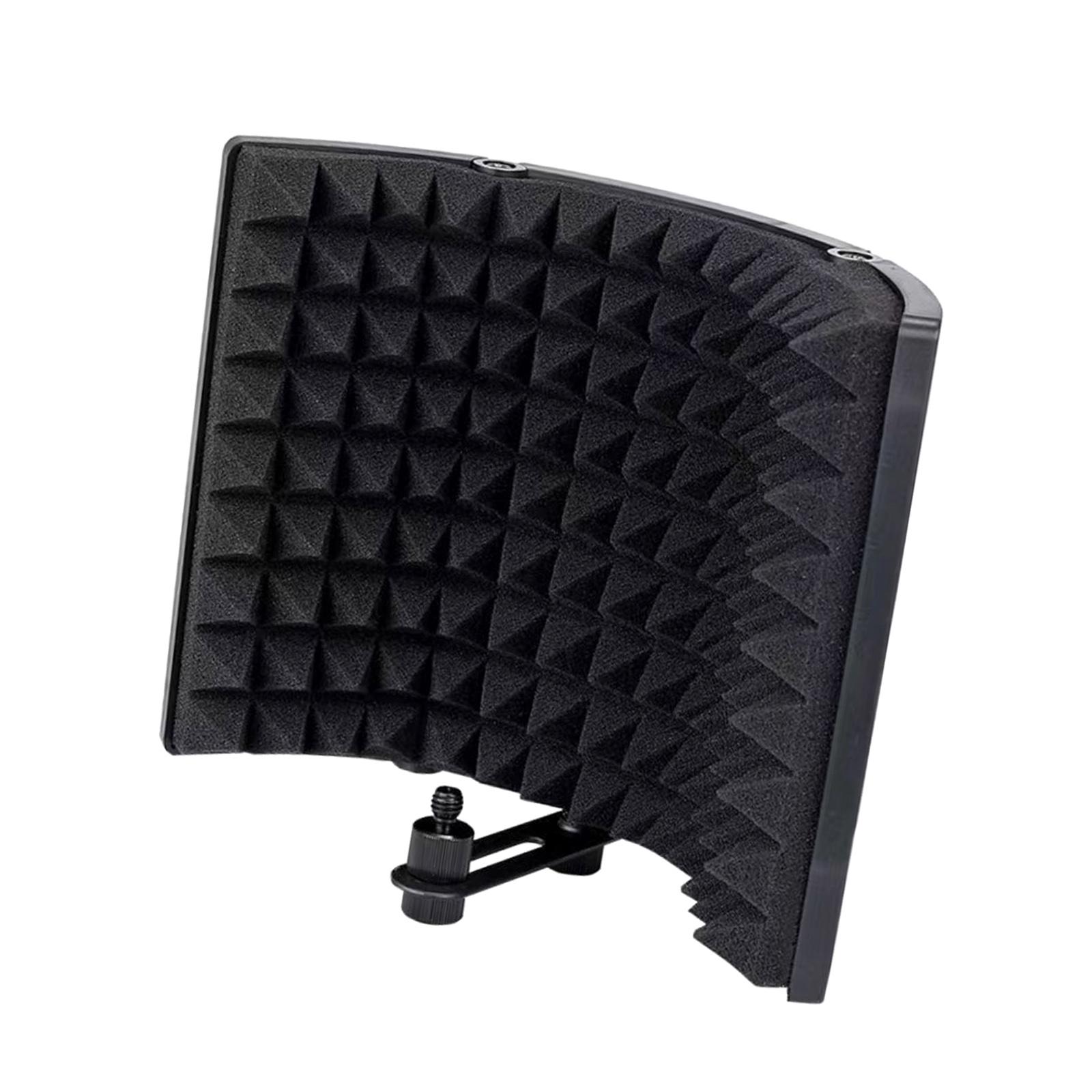 3 Panels Microphone Isolation Shield Adjustable Foldable Vocal Recording Panel Wind Screen for Podcasts Recording Studio