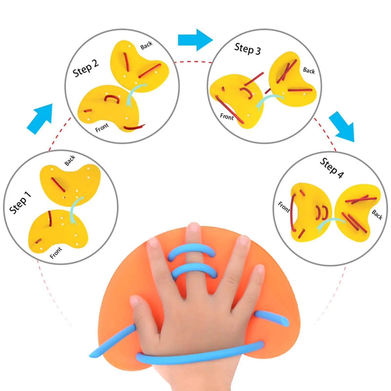 Swimming Hand Paddles Swimming Exercise Equipment for Kids Children Boy Girl