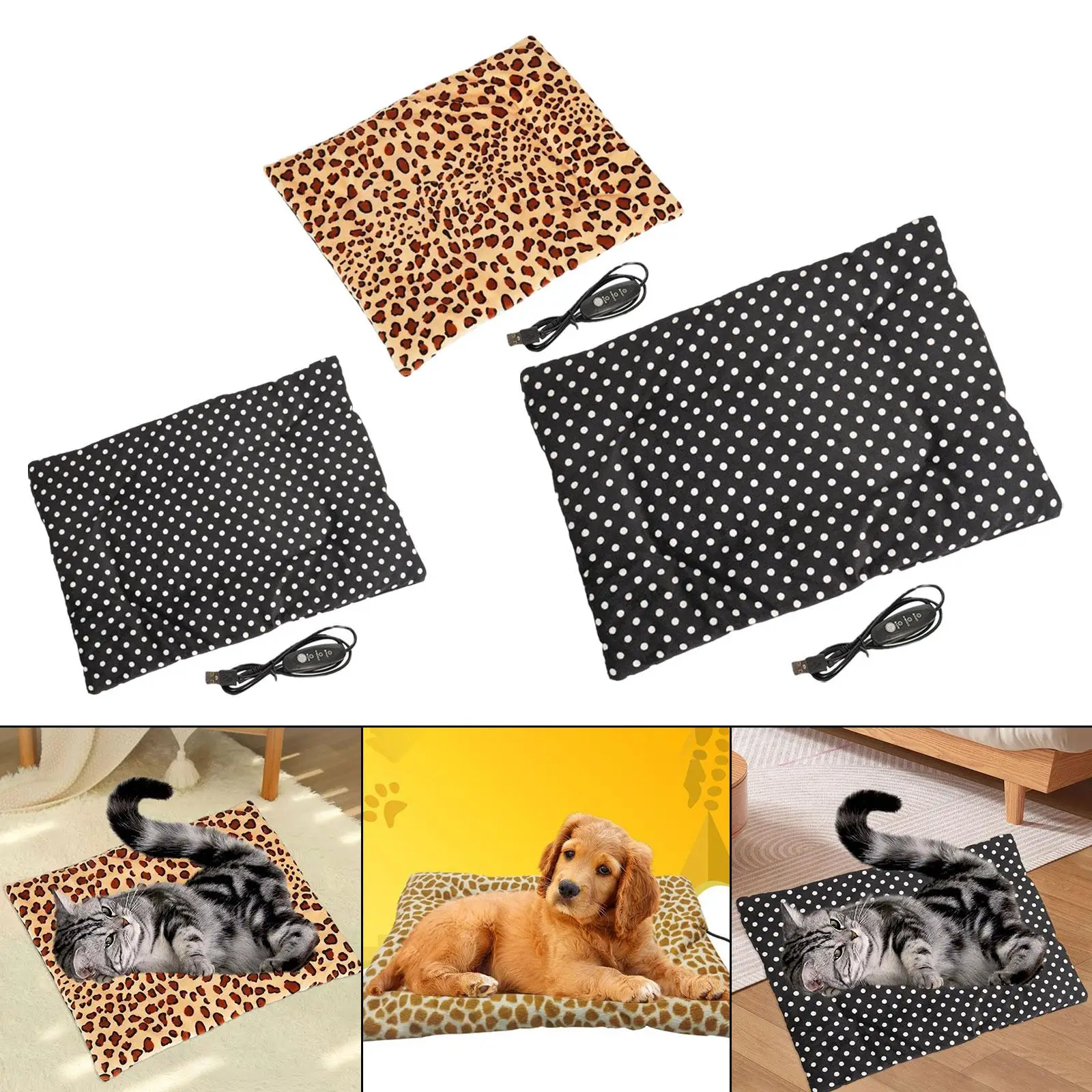 Pet Heating Pads Adjustable Temperature Thermal Pad Winter Warm Pet Heated Mat Cats Dogs Warmer Bed for Resting Sleeping Kitty