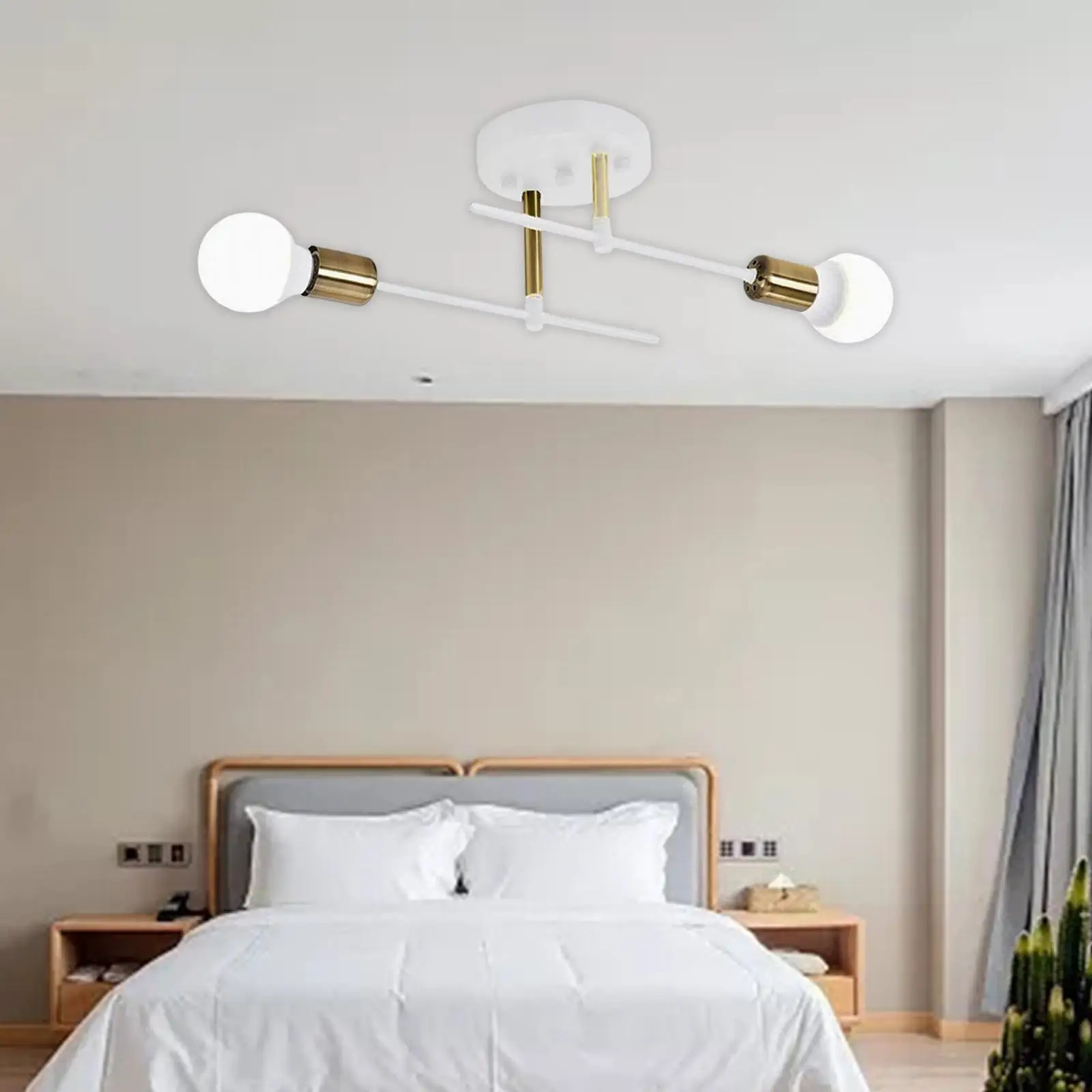 Nordic Iron Ceiling Light Chandelier Lamp 2 Lights Lighting Fixture for