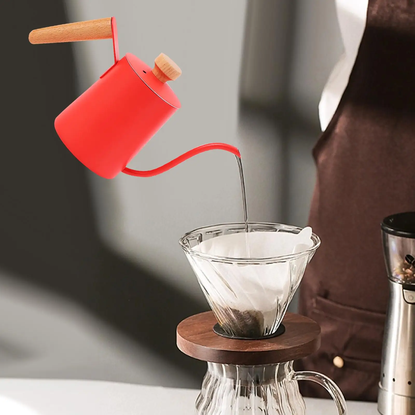 Coffee Tea Pot, Pour over Kettle with Lid, 350ml Gooseneck Kettle Drip Coffee