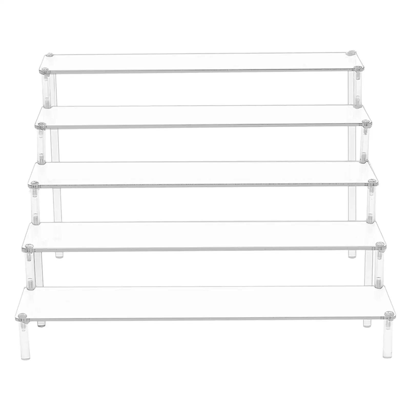 Multi-Purpose Tier Acrylic Rack Cupcakes Cosmetics Ladder Holder Countertop for Store Shop Retail Risers Shelf Showcase