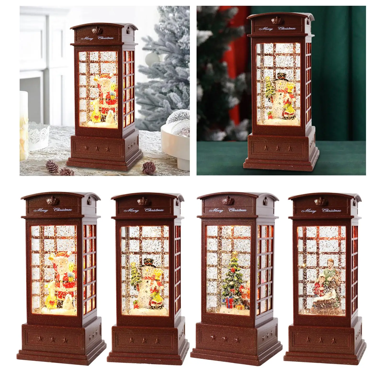 Portable Christmas Light Decor Centerpiece Lantern Ornament for Wedding Indoor