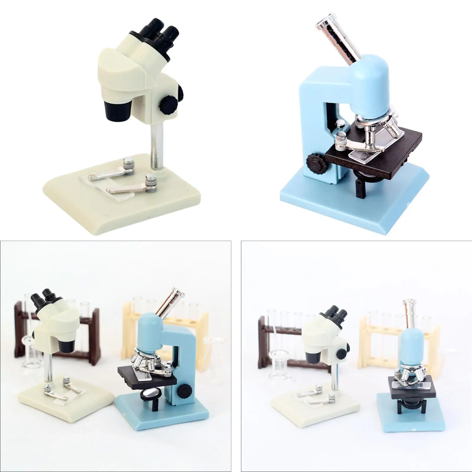 Dollhouse Miniature Doll House Furniture Toy Life Scene Props Ornament Mini Lab Equipment Microscope Model Pretend Play Toy