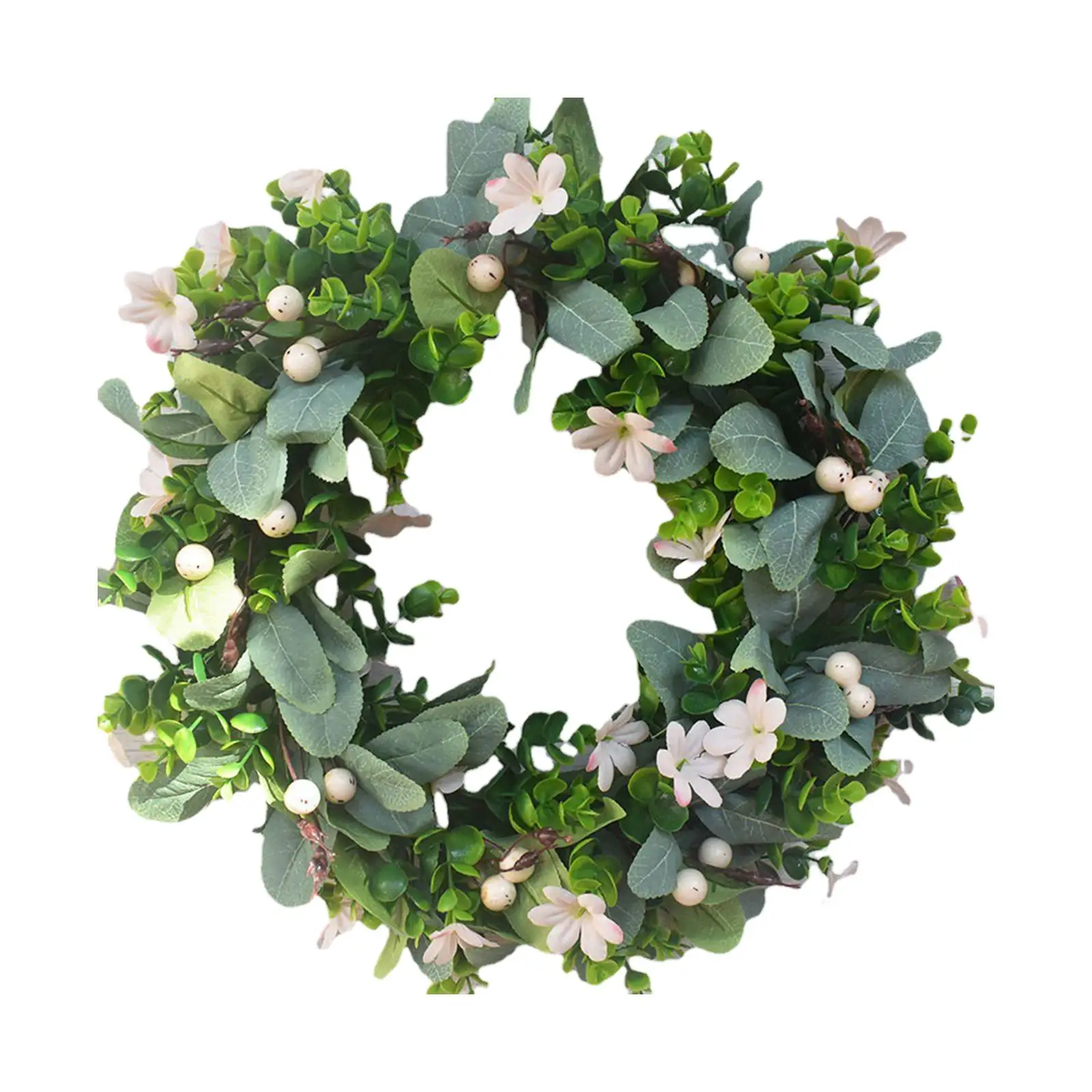 Elegant Green Wreath Garland Spring Wreaths for Front Door Summer Decor