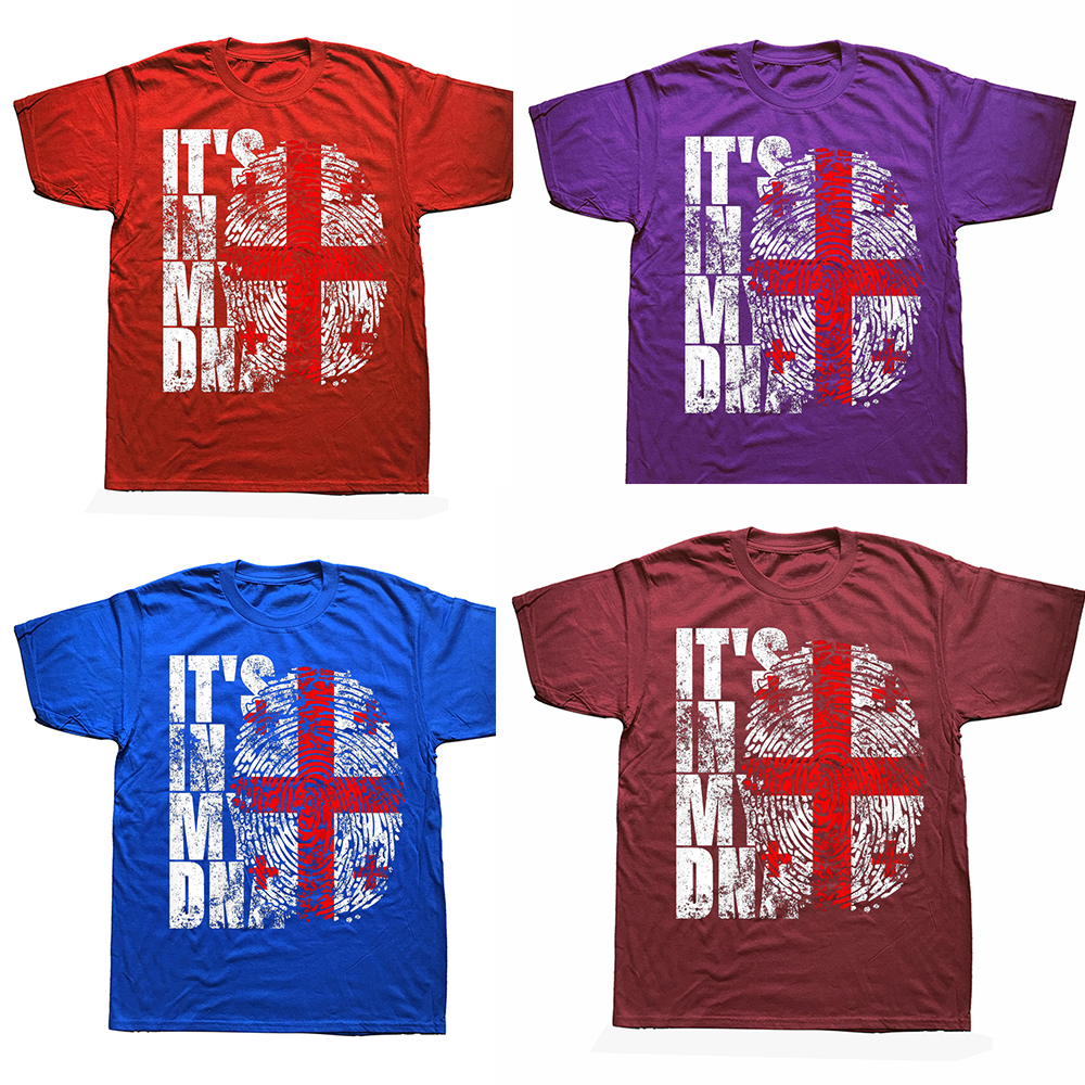 Neuheit It's In My DNA Georgia Georgia Georgia Flag T-Shirts Streetwear Kurzarm Geburtstagsgeschenke Sommer Stil T-Shirt Herrenbekleidung – Detail 3