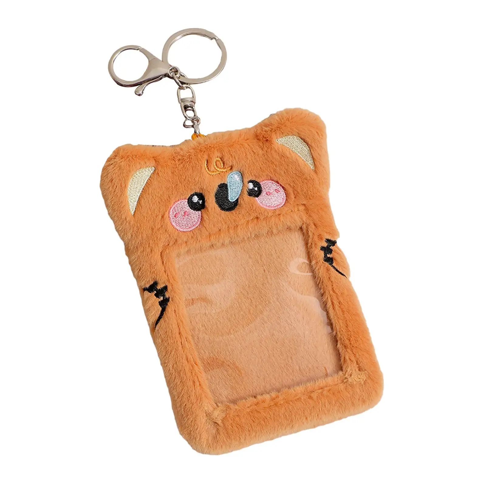 Cute Plush Photocard Holder ID Card Cover Bag Idol Photo Storage Card for Birthday Gift Outside Football Cards